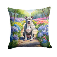 Pit Bull Terrier Spring Path Throw Pillow