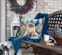 Pomeranian Spring Path Throw Pillow