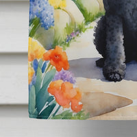 Black Poodle Spring Path House Flag