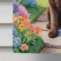 Chocolate Poodle Spring Path House Flag