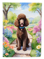 Chocolate Poodle Spring Path House Flag