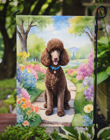 Chocolate Poodle Spring Path Garden Flag