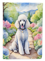 White Poodle Spring Path House Flag