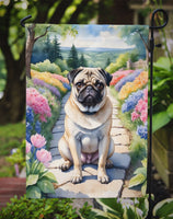 Pug Spring Path Garden Flag