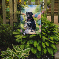 Black Pug Spring Path Garden Flag