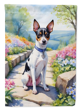 Rat Terrier Spring Path House Flag