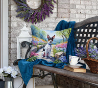 Rat Terrier Spring Path Throw Pillow