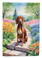 Redbone Coonhound Spring Path House Flag