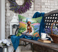 Redbone Coonhound Spring Path Throw Pillow