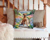 Rhodesian Ridgeback Spring Path Throw Pillow