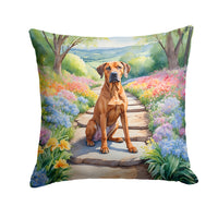 Rhodesian Ridgeback Spring Path Throw Pillow