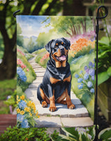 Rottweiler Spring Path Garden Flag