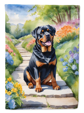 Rottweiler Spring Path Garden Flag