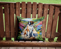 Saint Bernard Spring Path Throw Pillow