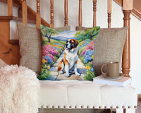 Saint Bernard Spring Path Throw Pillow