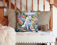 Samoyed Spring Path Throw Pillow