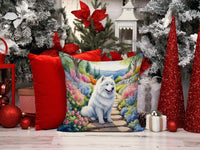 Samoyed Spring Path Throw Pillow