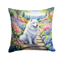 Samoyed Spring Path Throw Pillow