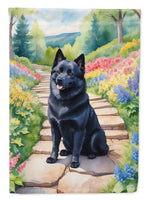 Schipperke Spring Path Garden Flag