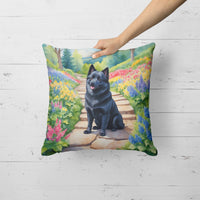 Schipperke Spring Path Throw Pillow