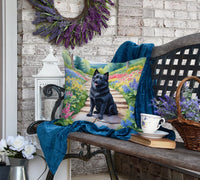 Schipperke Spring Path Throw Pillow