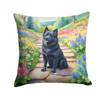 Schipperke Spring Path Throw Pillow