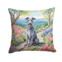 Scottish Deerhound Spring Path Throw Pillow