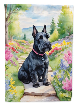 Scottish Terrier Spring Path House Flag