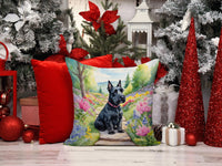 Scottish Terrier Spring Path Throw Pillow