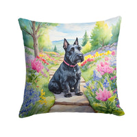 Scottish Terrier Spring Path Throw Pillow