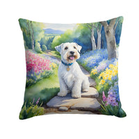 Sealyham Terrier Spring Path Throw Pillow