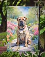 Shar Pei Spring Path Garden Flag