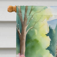 Sheltie Spring Path House Flag