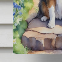 Sheltie Spring Path House Flag