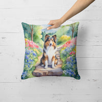 Sheltie Spring Path Throw Pillow