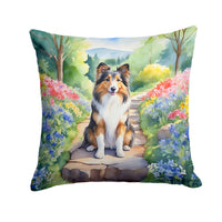 Sheltie Spring Path Throw Pillow