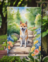 Shiba Inu Spring Path Garden Flag