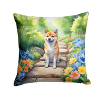 Shiba Inu Spring Path Throw Pillow