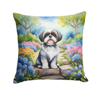 Shih Tzu Spring Path Throw Pillow