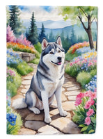 Siberian Husky Spring Path House Flag