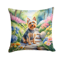 Silky Terrier Spring Path Throw Pillow