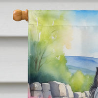 Skye Terrier Spring Path House Flag