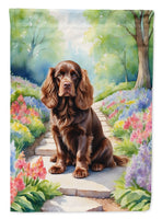 Sussex Spaniel Spring Path House Flag