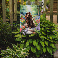 Sussex Spaniel Spring Path Garden Flag