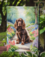 Sussex Spaniel Spring Path Garden Flag