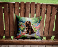 Sussex Spaniel Spring Path Throw Pillow