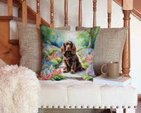 Sussex Spaniel Spring Path Throw Pillow