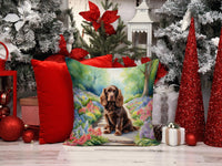 Sussex Spaniel Spring Path Throw Pillow