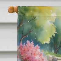 Tibetan Spaniel Spring Path House Flag