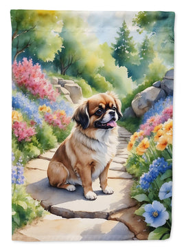 Tibetan Spaniel Spring Path House Flag